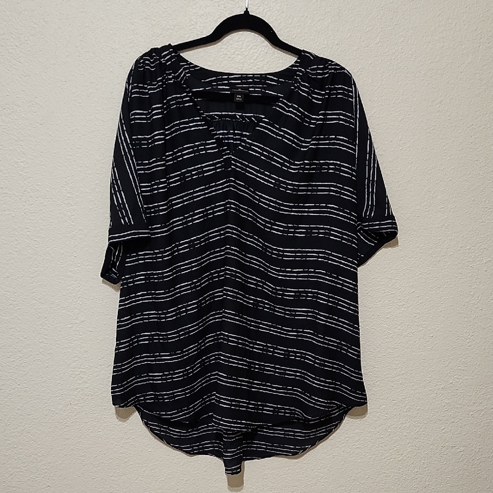 Worthington Black 3/4 Sleeve Relaxed Blouse